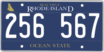 RI license plate 256567