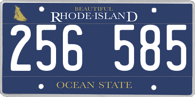 RI license plate 256585