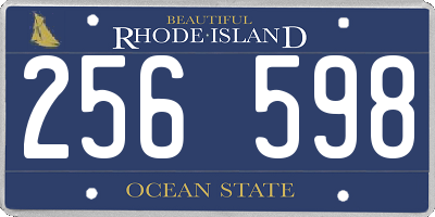 RI license plate 256598