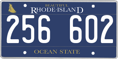 RI license plate 256602