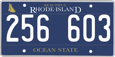 RI license plate 256603