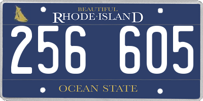 RI license plate 256605