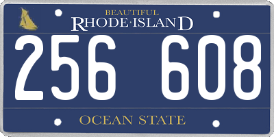 RI license plate 256608