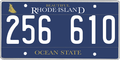 RI license plate 256610