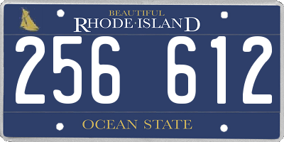 RI license plate 256612