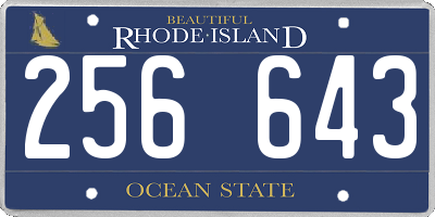 RI license plate 256643