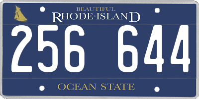 RI license plate 256644