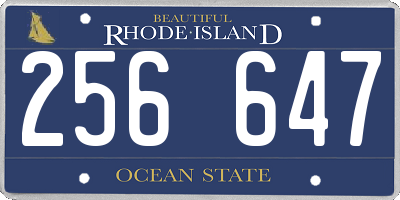RI license plate 256647