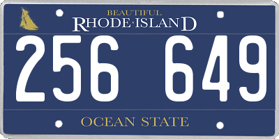 RI license plate 256649