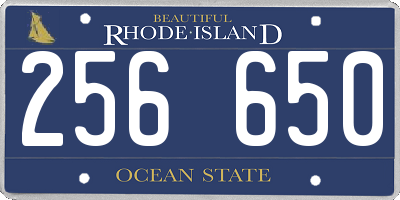 RI license plate 256650