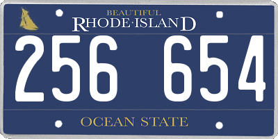 RI license plate 256654