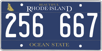 RI license plate 256667