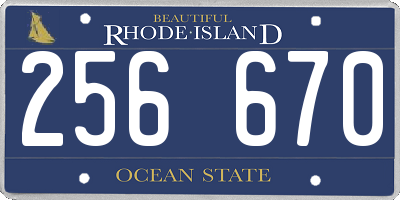 RI license plate 256670