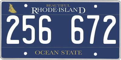 RI license plate 256672