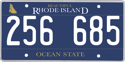 RI license plate 256685