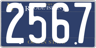RI license plate 2567