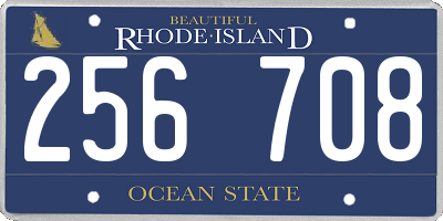 RI license plate 256708