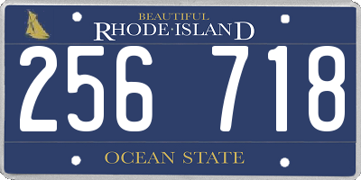 RI license plate 256718