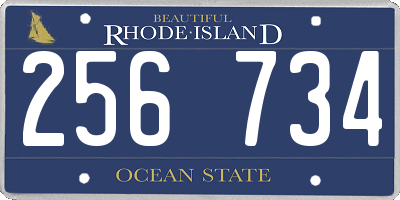 RI license plate 256734