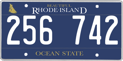 RI license plate 256742