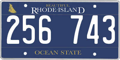 RI license plate 256743