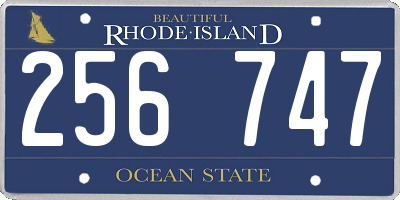 RI license plate 256747