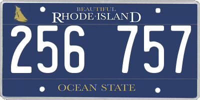 RI license plate 256757