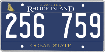 RI license plate 256759