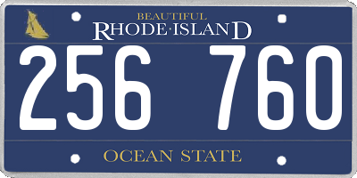 RI license plate 256760