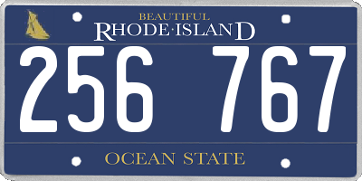 RI license plate 256767