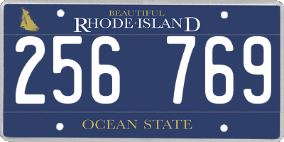RI license plate 256769