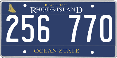 RI license plate 256770