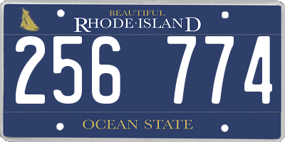 RI license plate 256774