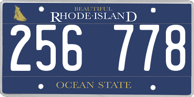 RI license plate 256778