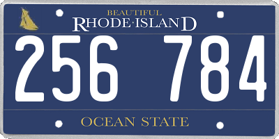 RI license plate 256784