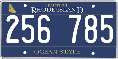 RI license plate 256785