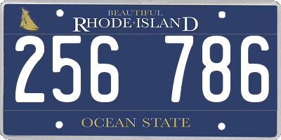 RI license plate 256786