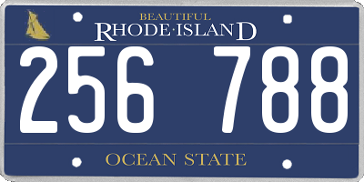 RI license plate 256788
