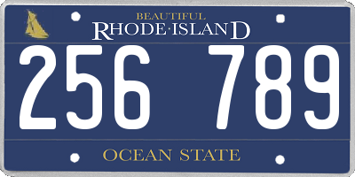 RI license plate 256789