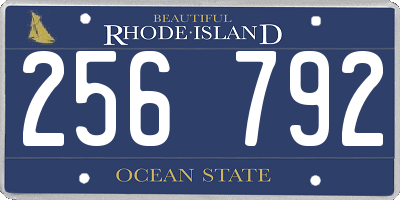 RI license plate 256792