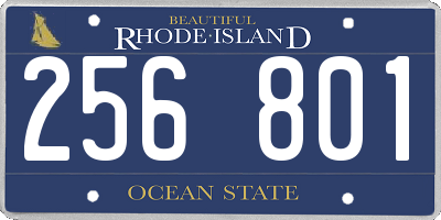 RI license plate 256801