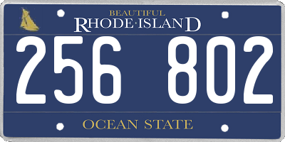 RI license plate 256802