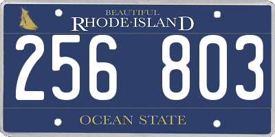 RI license plate 256803