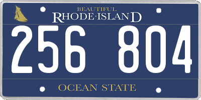 RI license plate 256804