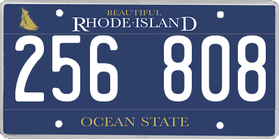 RI license plate 256808