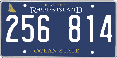 RI license plate 256814