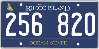RI license plate 256820