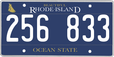 RI license plate 256833
