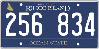 RI license plate 256834