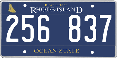 RI license plate 256837